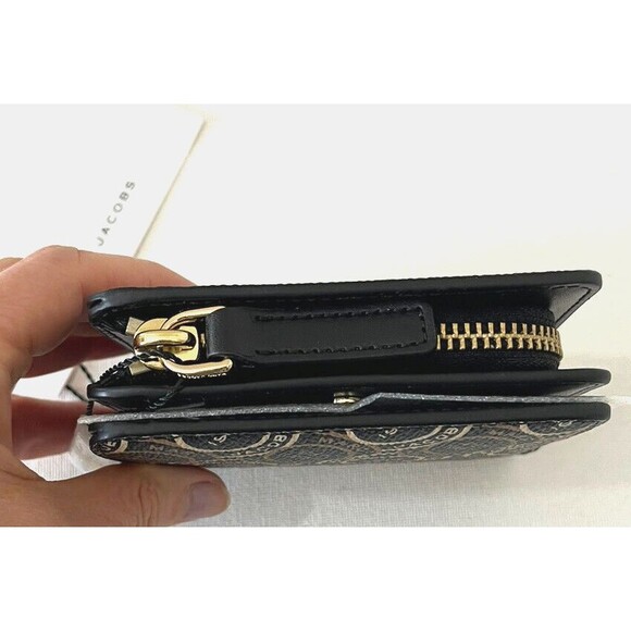 New Marc Jacobs Logo Compact Wallet Black Multi - Picture 4 of 5